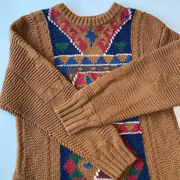 Vintage JH Collectibles Geometric Knit Pullover Sweater Petite Small - Picture 4 of 5